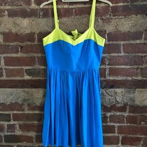 Amanda Uprichard Blue and Green Silk Dress, Size M